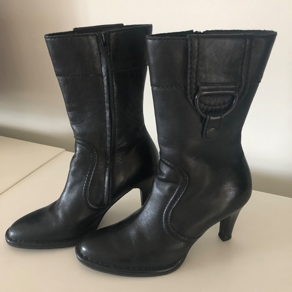 Fornarina Black Zip Up Leather Boots Sz 37 - Picture 6 of 6